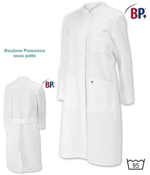 Blouse Blanche Médicale Femme Manches Longues, 100 % Coton