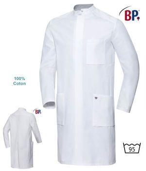 Blouse de Médecin Homme, Col Officier, Empiècements Extensibles