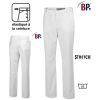 Pantalon blanc femme polyester coton, tissu Comfortec Stretch