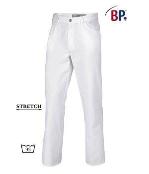 Pantalon Jean Blanc Homme Femme, Tissu Comfortec-Stretch, Polycoton