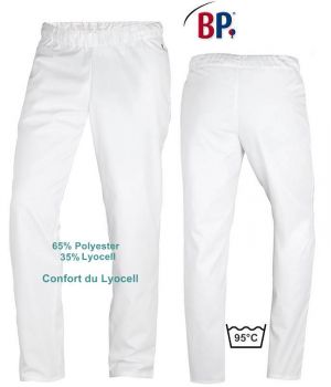 Pantalon Blanc Femme et Homme, Taille Elastiquée, Confort du Lyocell