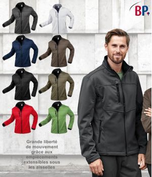 Veste Softshell Homme, Grande liberté de mouvement, Fermeture à Zip