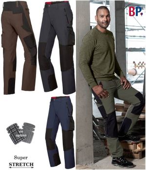 Pantalon de Travail Super Stretch Homme, Coupe Seyante et Ergonomique