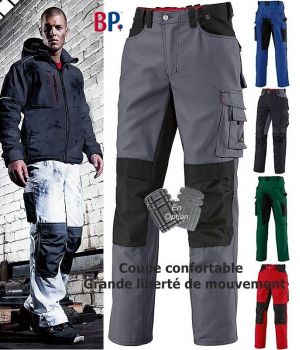 Pantalon de travail, Grande liberté de mouvement, Tissu résistant, bicolore