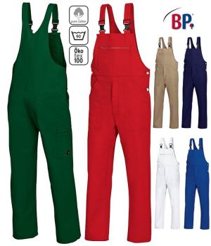 Salopette de Travail Coton, Blanc, Tailles 42s et 46s, Cotte à Bretelles, Boucles clic-clac, BP®.