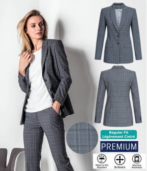 blazer long gris femme