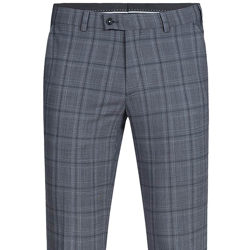 Pantalon Homme, Prince de Galles Gris Bleu, Bi-Stretch Grand Confort