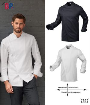 Veste de Cuisine Homme, Tissu Extensible Liberté de Mouvement