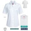 Chemisier Manches Courtes Blanc, Coupe Comfort Fit, Coton et Stretch