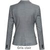 Veste Blazer Femme, SlimFit, Gris clair, dos