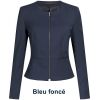 Veste Blazer Court Femme, Col rond, Bleu foncé