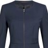 Veste Blazer Court Femme, Fermeture zip, Bleu foncé