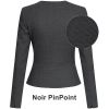 Veste Blazer Court Femme, Confort et Performance, Noir PinPoint