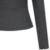 Blazer Court Femme, Col rond, Fermeture zip, Noir PinPoint