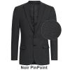 Veston homme, 2 boutons, Revers à pointe et col, Noir PinPoint