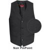 Gilet Homme, 4 boutons, Noir PinPoint