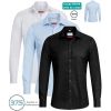 Chemise Homme Manches Longues, Col Kent, Stretch, Confort et Performance