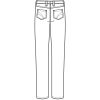 Croquis du dos Pantalon Femme Casual, 5 poches