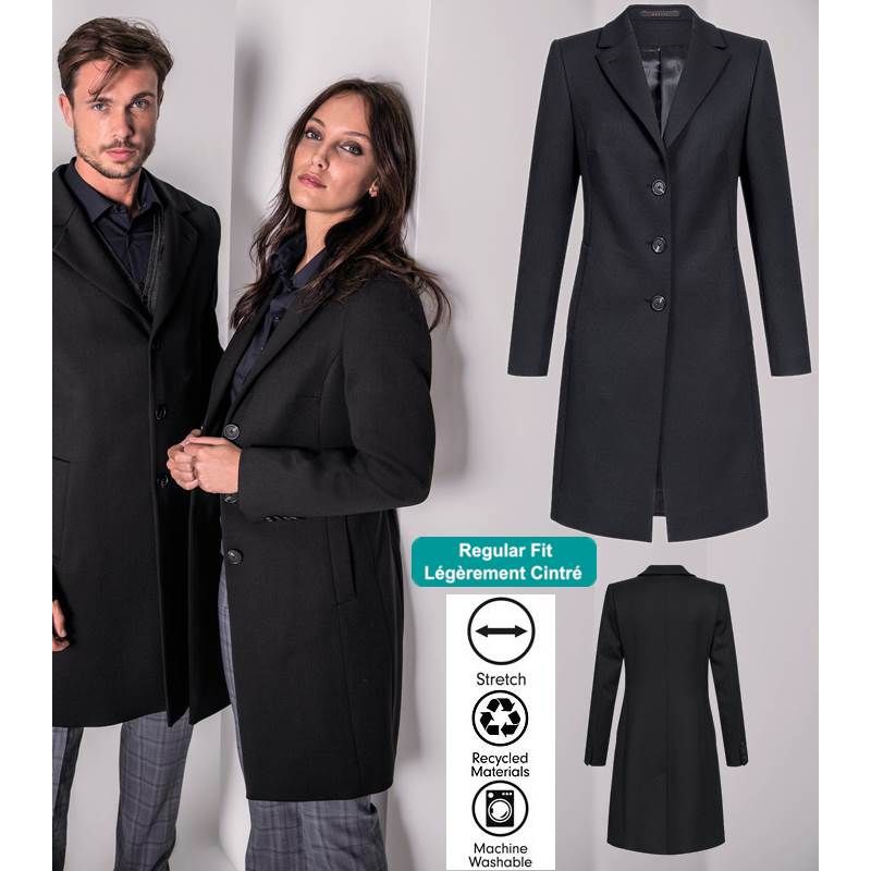 manteau laine femme noir