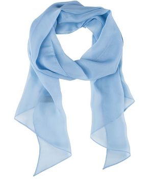 Echarpe longue, lavable, bleu ciel, 100% polyester