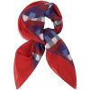 Foulard Carré Femme Carreaux Rouge et Gris, Lavable en machine