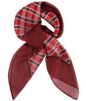 Foulard Carré Femme, Carreaux rouge, Lavable en machine