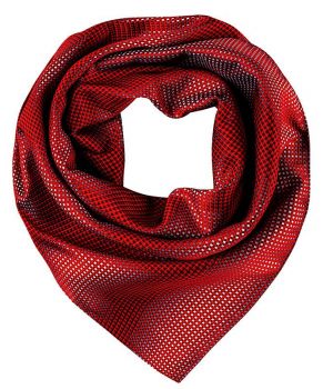 Foulard, Écharpe imprimée, Rouge et Gris à carreaux, 70 cm x 70 cm
