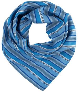 Foulard femme rayures bleu et gris, lavable