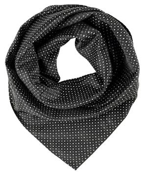 Foulard, Écharpe imprimée, Noir et Gris argent, 70 cm x 70 cm