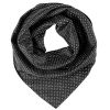 Foulard, Écharpe imprimée, Noir et Gris argent, 70 cm x 70 cm