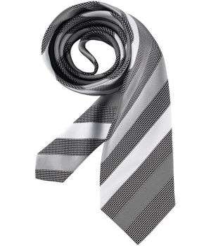 Cravate, rayures gris argent, lavable