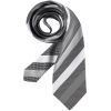 Cravate, rayures gris argent, lavable
