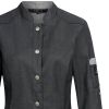 Veste de Cuisine Femme, Style Biker, Anthracite Look Denim