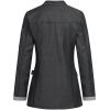 Veste de Cuisine Femme, Anthracite Look Denim, Dos