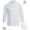 Veste de Cuisine Blanche, Manches Longues, 100% Coton, Poche poitrine