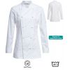 Veste de Cuisine Femme, Blanche, Coupe Regular fit, Poche sur manche