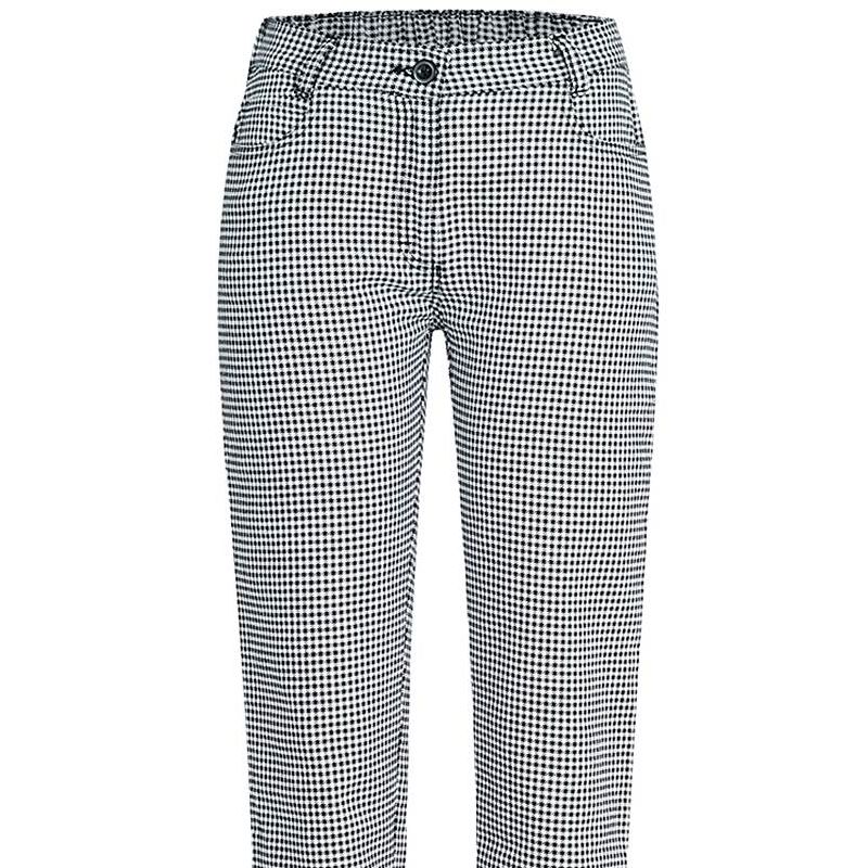 Pantalon Femme de Cuisine et de Service, Pepita Noir et Blanc, Coton