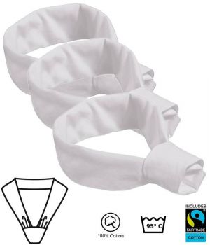 Foulard en triangle, blanc, Peut bouliir, le paquet de 3