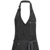 Tablier pour Femme tour de cou ajustable Noir Denim