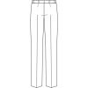 Croquis du dos Pantalon femme noir, Coupe droite