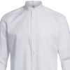 Chemise Manches Longues, Col Relevé, Blanc