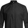 Chemise Manches Longues, Col Relevé, Noir