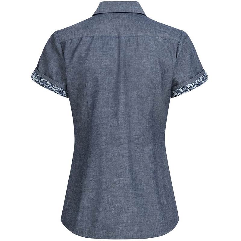 Robe Jean Femme Manches Courtes - Boutonnée Devant - Style Décontracté - Taille Haute - 85% Coton