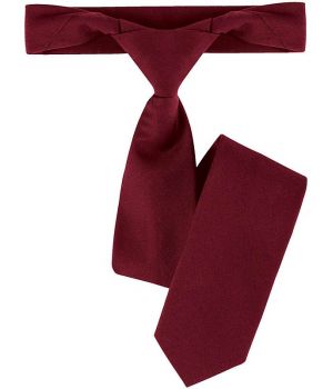 Cravate De Service Restaurant Bistro Couleur Bordeaux Polyester Coton