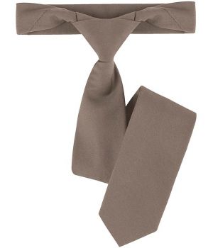 Cravate de service restaurant, bistro, couleur taupe, polyester coton