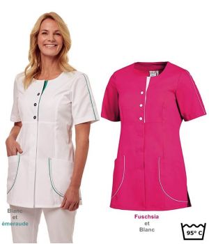 Blouse Médicale Femme, Passepoil aux manches et sur poches