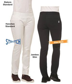 Pantalon Femme, Coupe Slim Fit, Elastiqué à la taille, Stretch