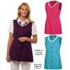 Blouse de Travail Femme Sans Manches, Fermeture à Boutons Pression