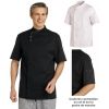 Veste de Cuisine, Manches courtes, Coutures contrastées au col et sur poche manche