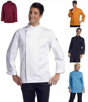 Veste de cuisine en tissu très léger pour un confort idéal, boutons pression